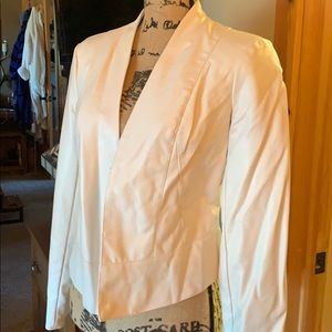 Fitted  designer white Faux leather Jacket